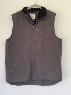 Lands' End x Blake Sheldon Men’s  Brown Sherpa-Trim Work Vest Large